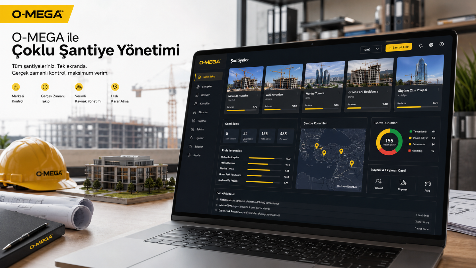 O-MEGA ile çoklu şantiye yönetimi
