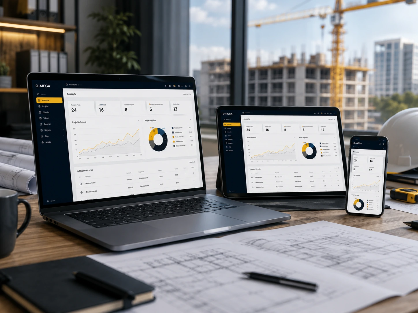 O-MEGA Web bilgisayar tablet mobil cihaz ve modern tarayıcı uyumluluğu görseli