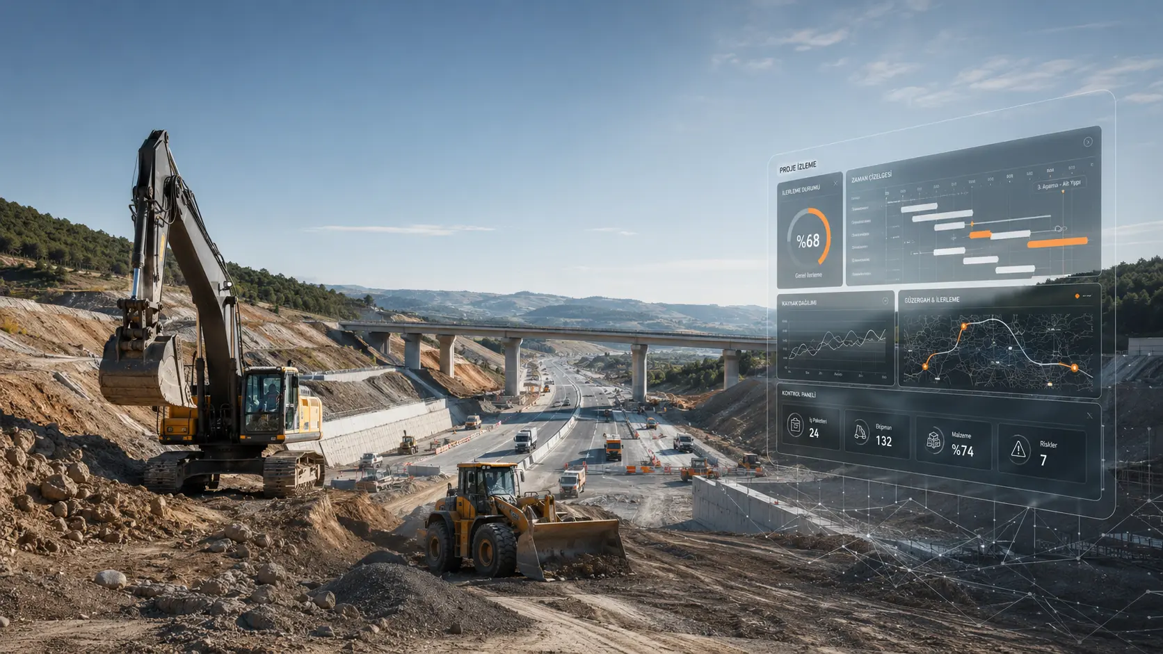 O-MEGA altyapı projeleri, iş makineleri ve şantiye yönetimi yazılımı