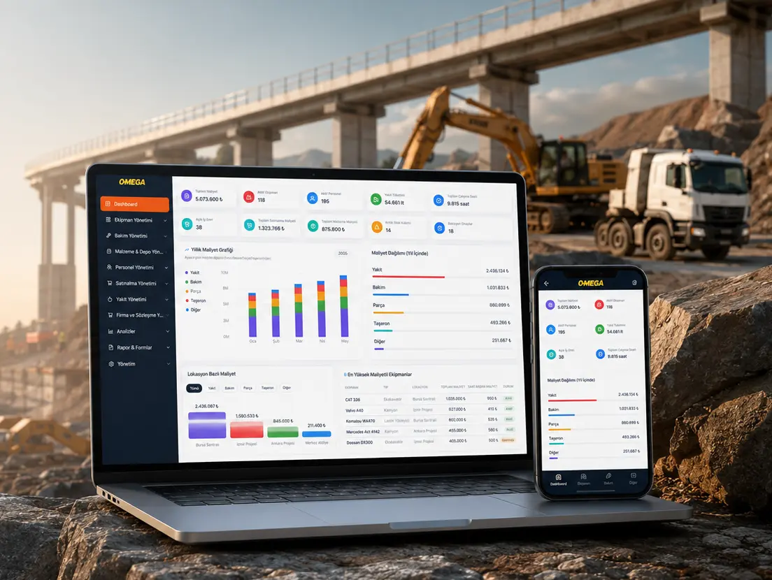 O-MEGA Web altyapı, iş makinesi ve proje yönetimi platformu
